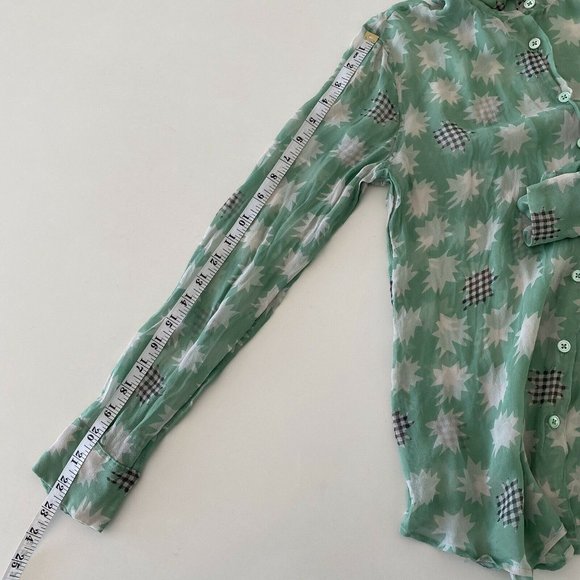 Equipment Femme Sheer Silk Print Collar Top Blouse - Picture 8 of 12